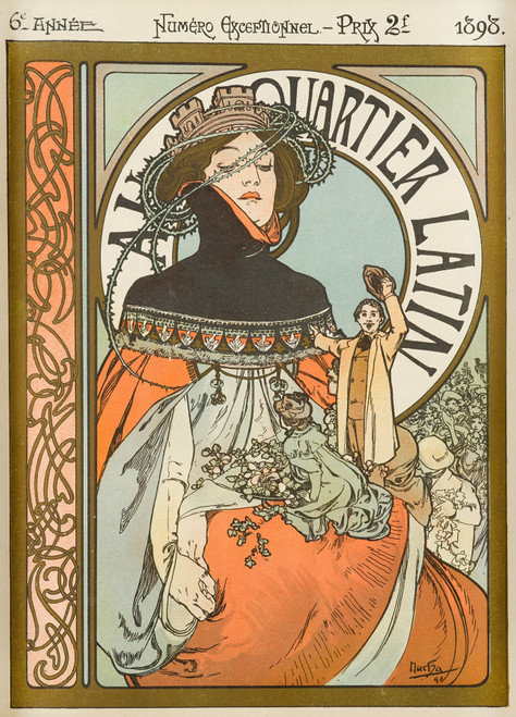 Gallery Edition study of Alphonse Mucha's Au Quartier Latin.