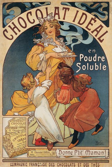 Gallery Edition study of Alphonse Mucha's Chocolat Idéal.