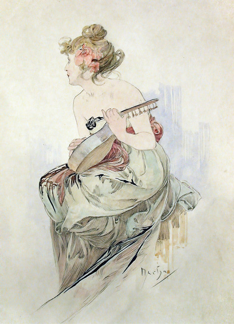 Gallery Edition study of Alphonse Mucha's From The Frontispiece Of Le Pater.