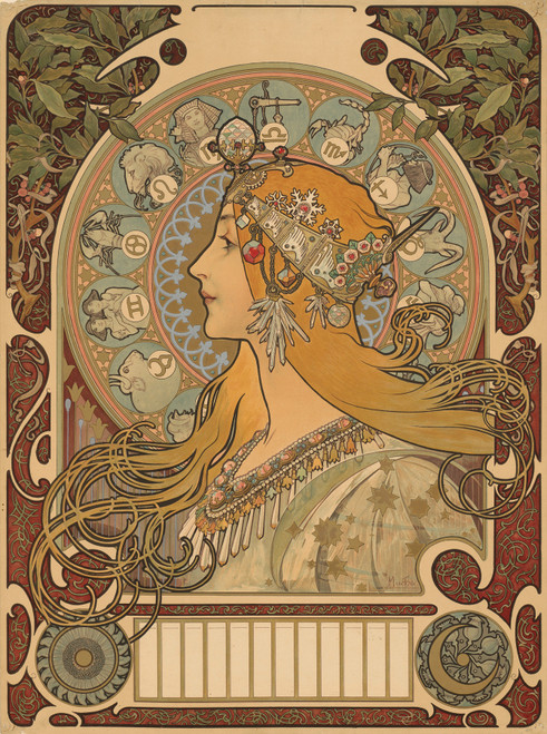 Gallery Edition study of Alphonse Mucha's La Plume.