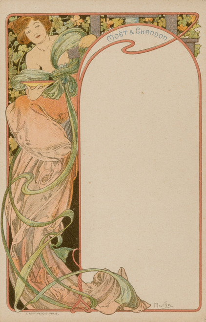Gallery Edition study of Alphonse Mucha's Menu Card.