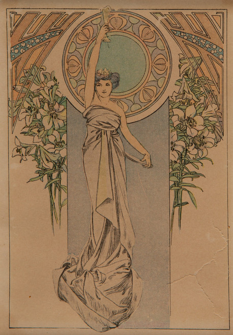 Gallery Edition study of Alphonse Mucha's Menu Card.