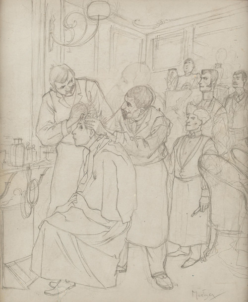 Gallery Edition study of Alphonse Mucha's Study for Premier Shampooing d’Absalon.