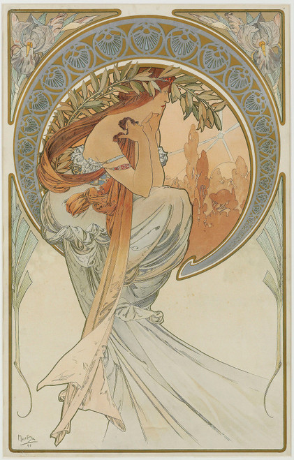 Gallery Edition study of Alphonse Mucha's The Arts 4.