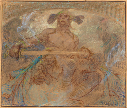 Gallery Edition study of Alphonse Mucha's Warrior.