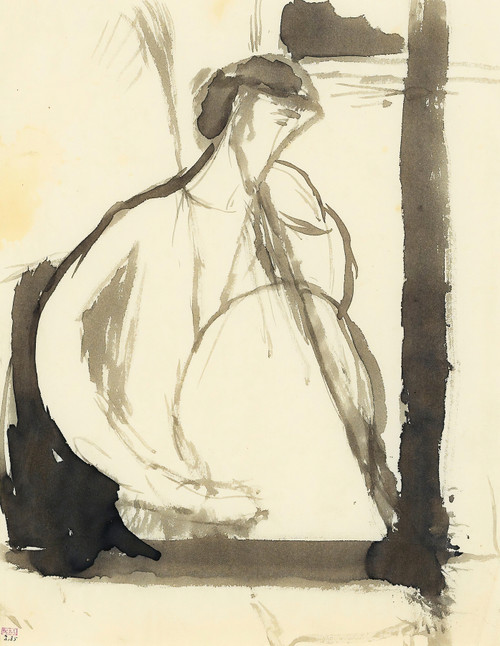 Gallery Edition study of Amedeo Modigliani's Le Joueur De Violoncelle.