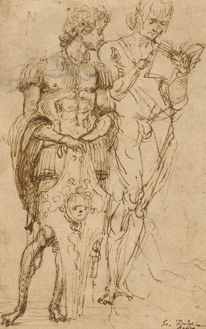 Gallery Edition study of Andrea Mantegna's Two Standing Male Figures.