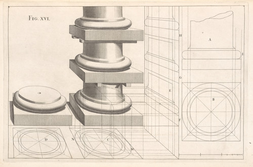 Gallery Edition study of Andrea Pozzo's The Tuscan base in perspective.