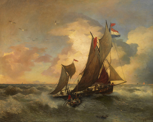 Gallery Edition study of Andreas Achenbach's Auf stürmischer See.