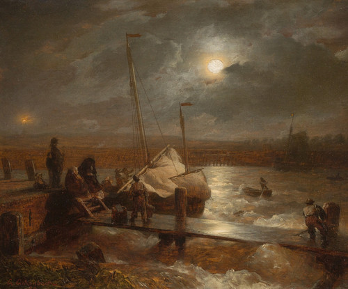 Gallery Edition study of Andreas Achenbach's Return at full moon.
