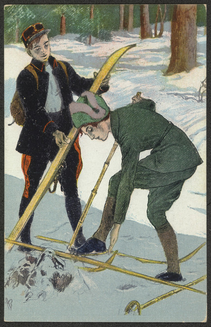 Gallery Edition study of Andreas Bloch's Ski motif.