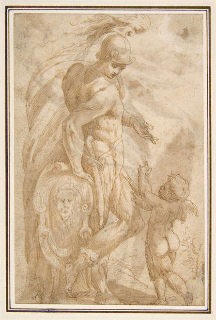 Gallery Edition study of Andrea Schiavone's Mars and Cupid.