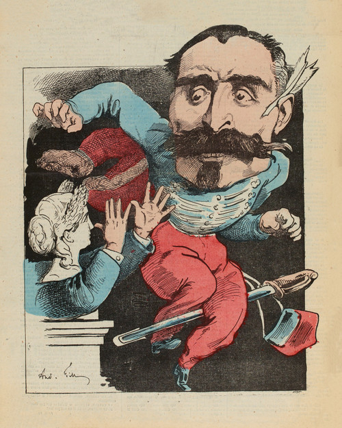 Gallery Edition study of André Gill's Le hussard persécuté.
