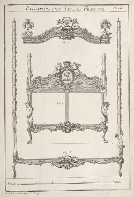 Gallery Edition study of André Jacob Roubo's Elevations d’un lit a la francoise..