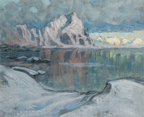 Gallery Edition study of Anna Boberg's Boats between the Mountains. Study from Lofoten.