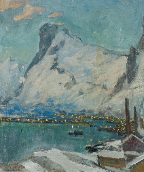 Gallery Edition study of Anna Boberg's Lofoten in the Evening Light. Study.