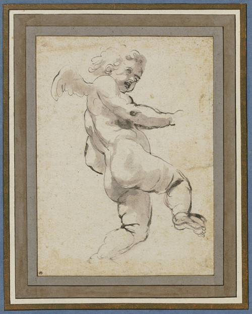 Gallery Edition study of Annibale Carracci's Schwebende Amorette nach rechts.