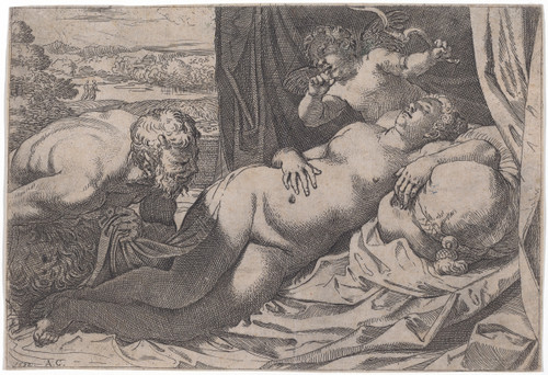 Gallery Edition study of Annibale Carracci's Venus and a Satyr.