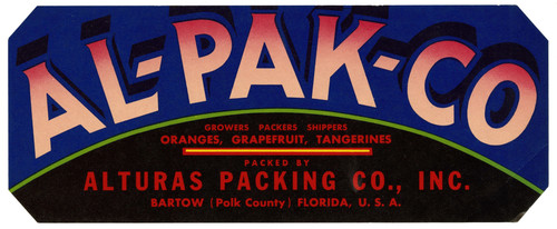 Gallery Edition study of Anonymous's Al-Pak-Co Citrus Label.