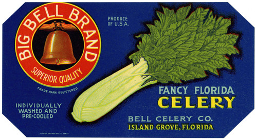 Gallery Edition study of Anonymous's Big Bell Brand Fancy Florida Celery Label.