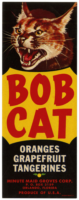 Gallery Edition study of Anonymous's Bob Cat Citrus Label.