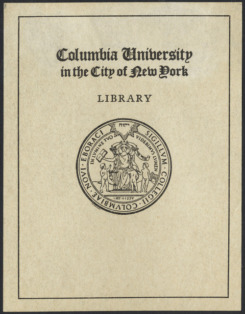 Gallery Edition study of Anonymous's Columbia University Library.