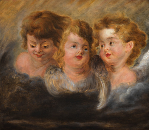 Gallery Edition study of Anonymous's Drie engelenkopjes in wolken.