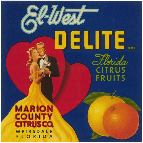 Gallery Edition study of Anonymous's El-West Delite Brand Florida Citrus Fruit Label.