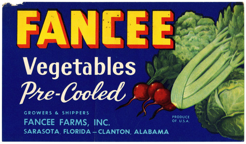 Gallery Edition study of Anonymous's Fancee Vegetables Label.