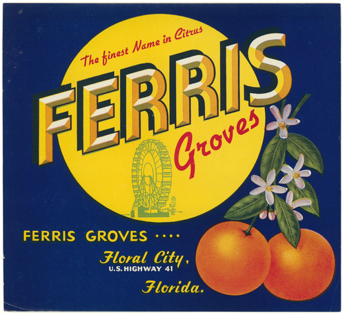 Gallery Edition study of Anonymous's Ferris Groves Citrus Label.