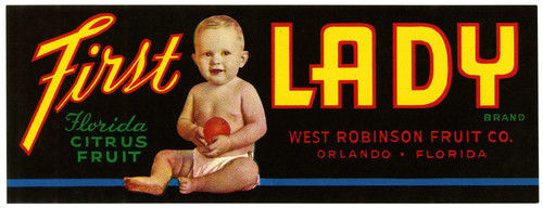 Gallery Edition study of Anonymous's First Lady Brand Florida Citrus Fruit Label.