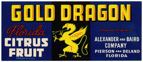 Gallery Edition study of Anonymous's Gold Dragon Florida Citrus Fruit Label.