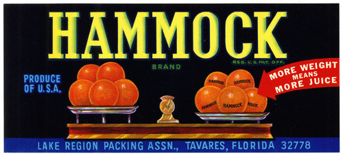 Gallery Edition study of Anonymous's Hammock Brand Citrus Label.