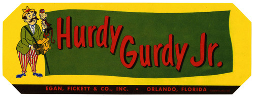 Gallery Edition study of Anonymous's Hurdy Gurdy Jr. Produce Label.
