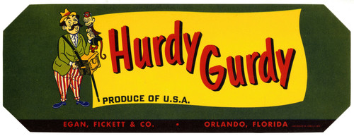 Gallery Edition study of Anonymous's Hurdy Gurdy Produce Label.