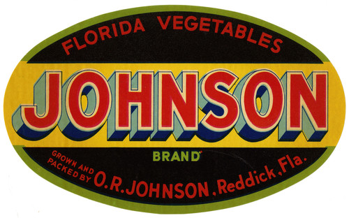Gallery Edition study of Anonymous's Johnson Brand Florida Vegetables Label.
