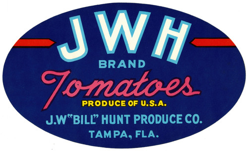 Gallery Edition study of Anonymous's JWH Brand Tomatoes Label.