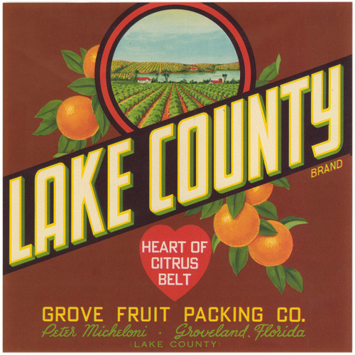 Gallery Edition study of Anonymous's Lake County Brand Citrus Label.
