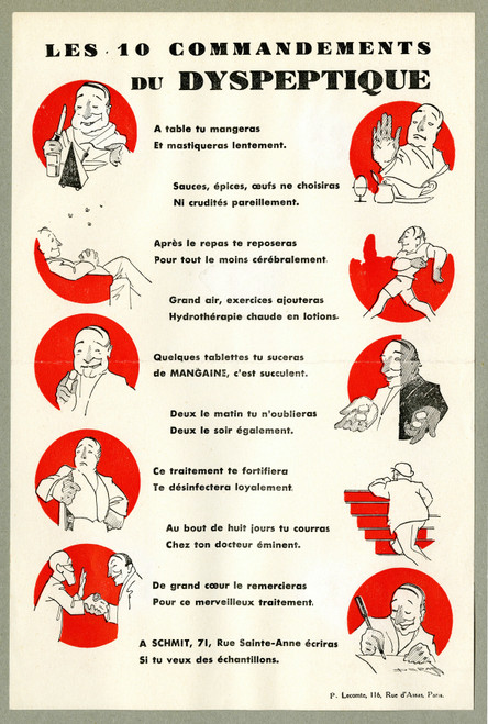 Gallery Edition study of Anonymous's Les 10 commandements du dyspeptique.