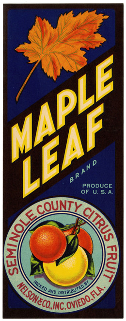 Gallery Edition study of Anonymous's Maple Leaf Brand Citrus Label.