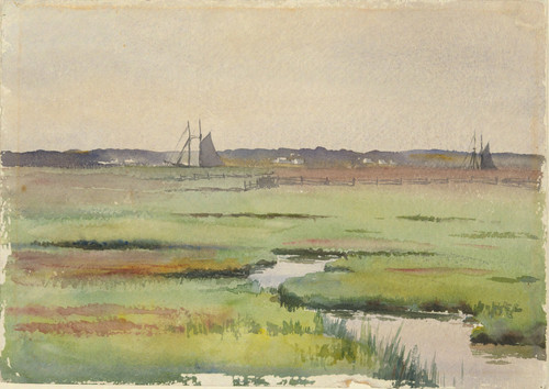 Gallery Edition study of Anonymous's Marsh Landscape with Boats.