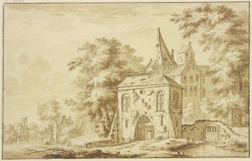 Gallery Edition study of Abraham Rademaker's Stadttor mit Fallgatter.