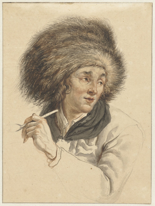 Gallery Edition study of Abraham Van Strij's Man with Fur Hat and Pipe.