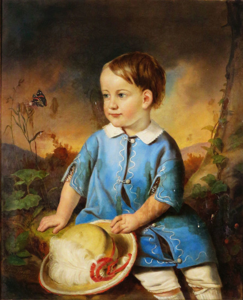 Gallery Edition study of Adam Brenner's Porträt eines Knaben mit Hut.