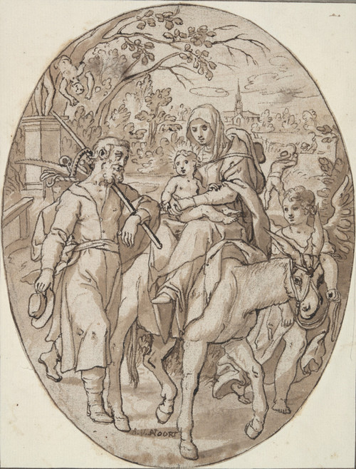 Gallery Edition study of Adam van Noort's Flight into Egypt.