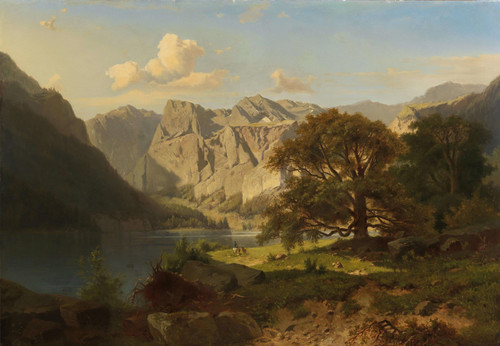 Gallery Edition study of Adolf Chwala's A Mountain Lake With Shepherds.