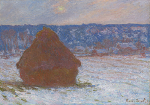 Gallery Edition study of Claude Monet's Stack of Wheat (Snow Effect, Overcast Day).