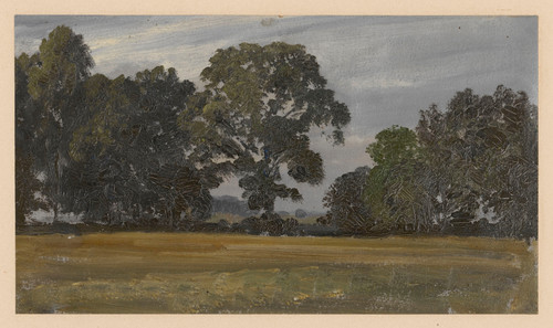 Gallery Edition study of Adolf Dressler's Trees in a meadow in the Oder valley.