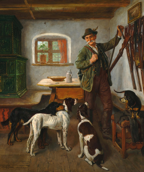 Gallery Edition study of Adolf Eberle's Off to the Hunt.