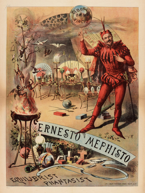 Gallery Edition study of Adolf Friedländer Lith.'s Ernesto Mephisto Equilibrist Phantasist.
